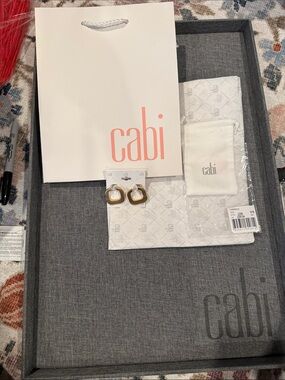 Cabi Gold Tone Earring Set; BNWT; incl jewelry bag, hang tag, tissue and bag
